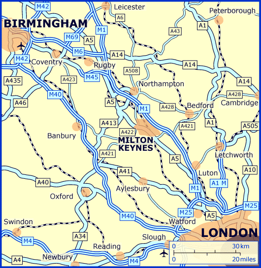 Milton Keynes strase karte